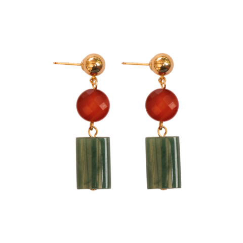 Crimson Cylinders Earrings