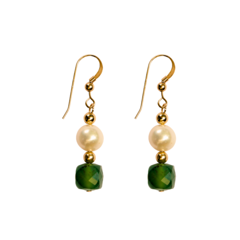 Golden Emerald Earrings