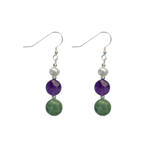 Purple Night Pearl Earrings